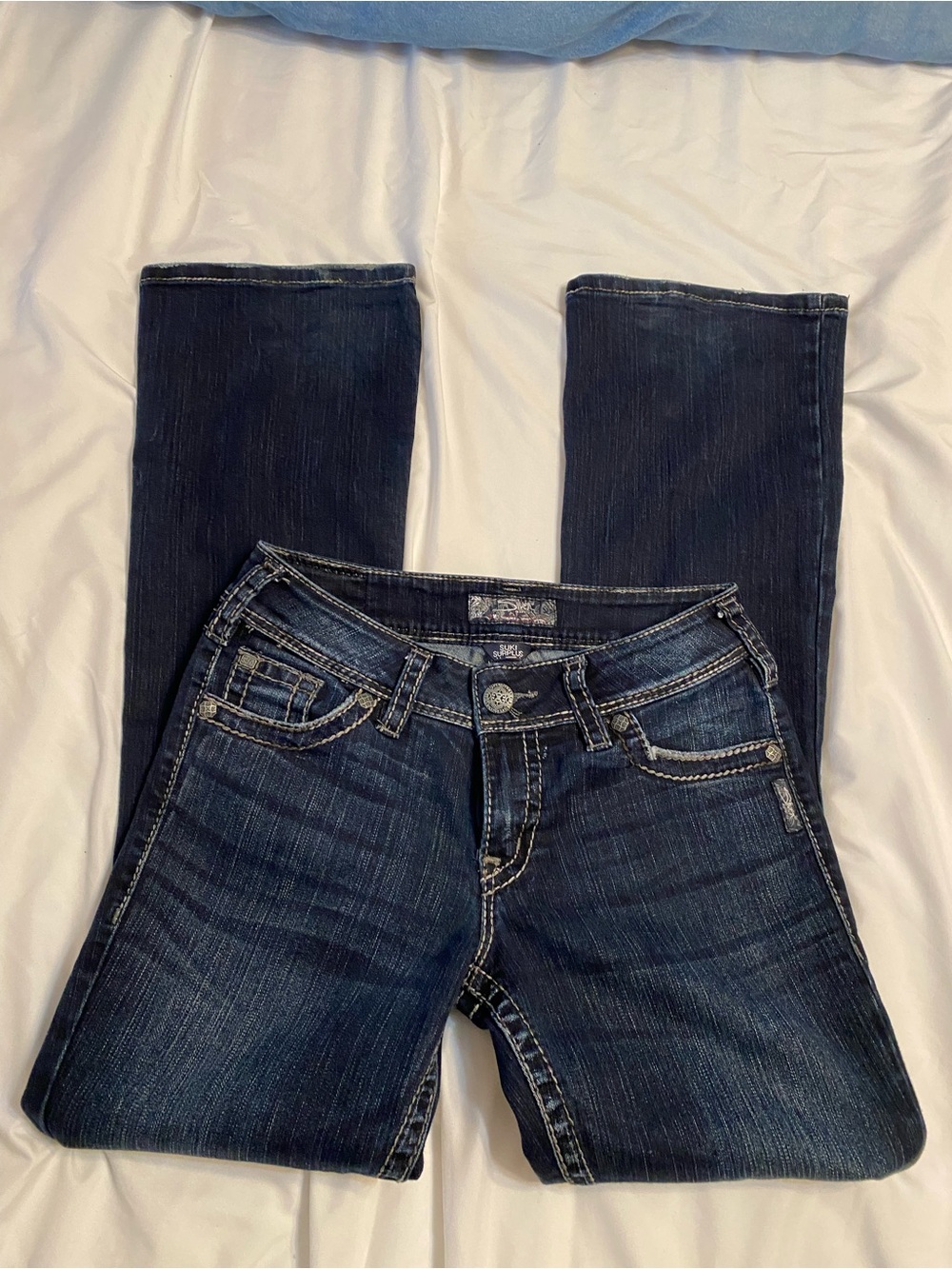 Silver Dark Blue Women's Bootcut Jeans